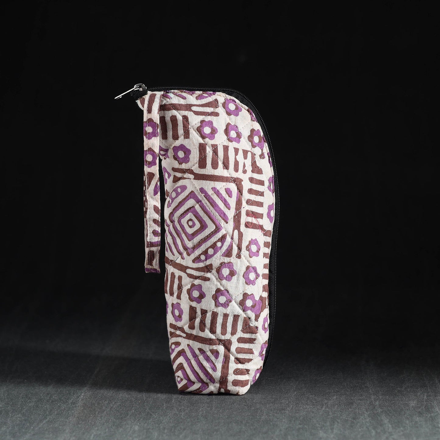 Purple Handmade Cotton 1L Water Bottle Cover