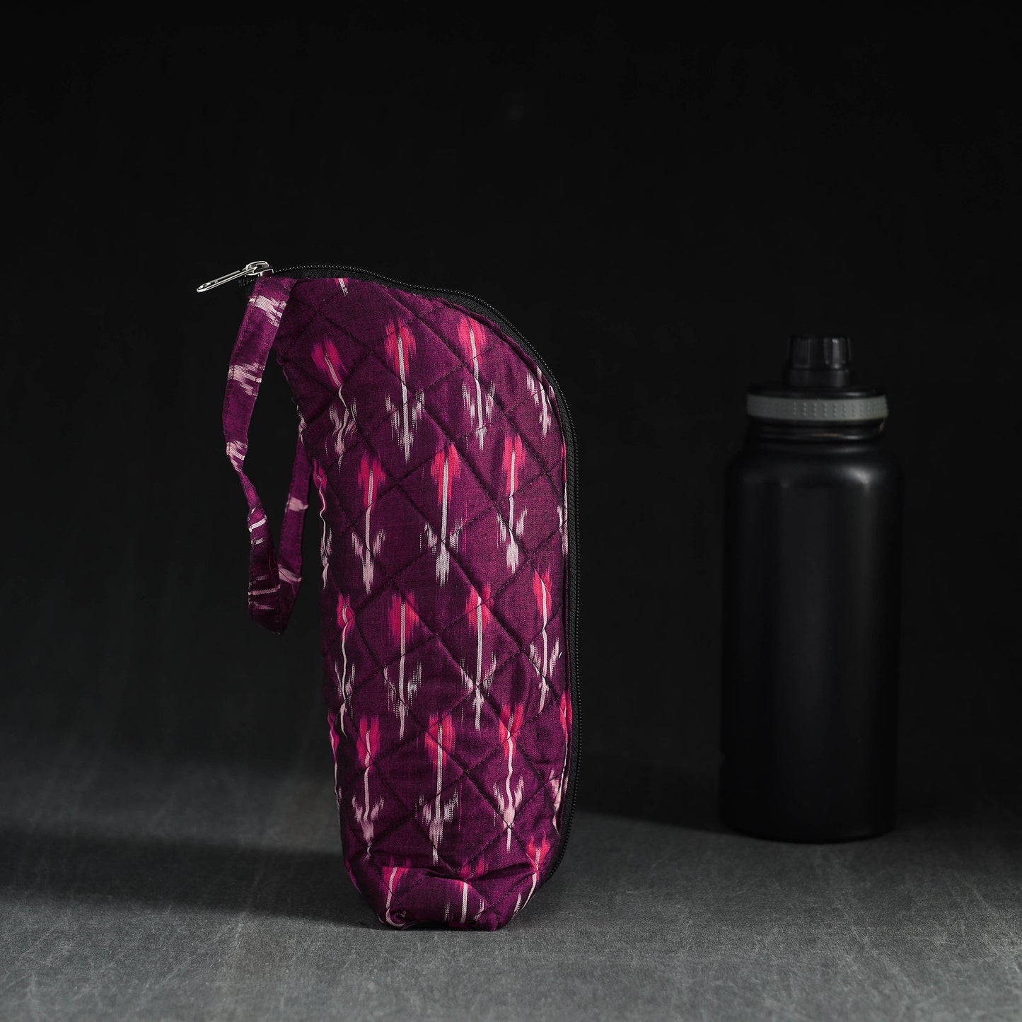 Purple Handmade Cotton 1L Water Bottle Cover