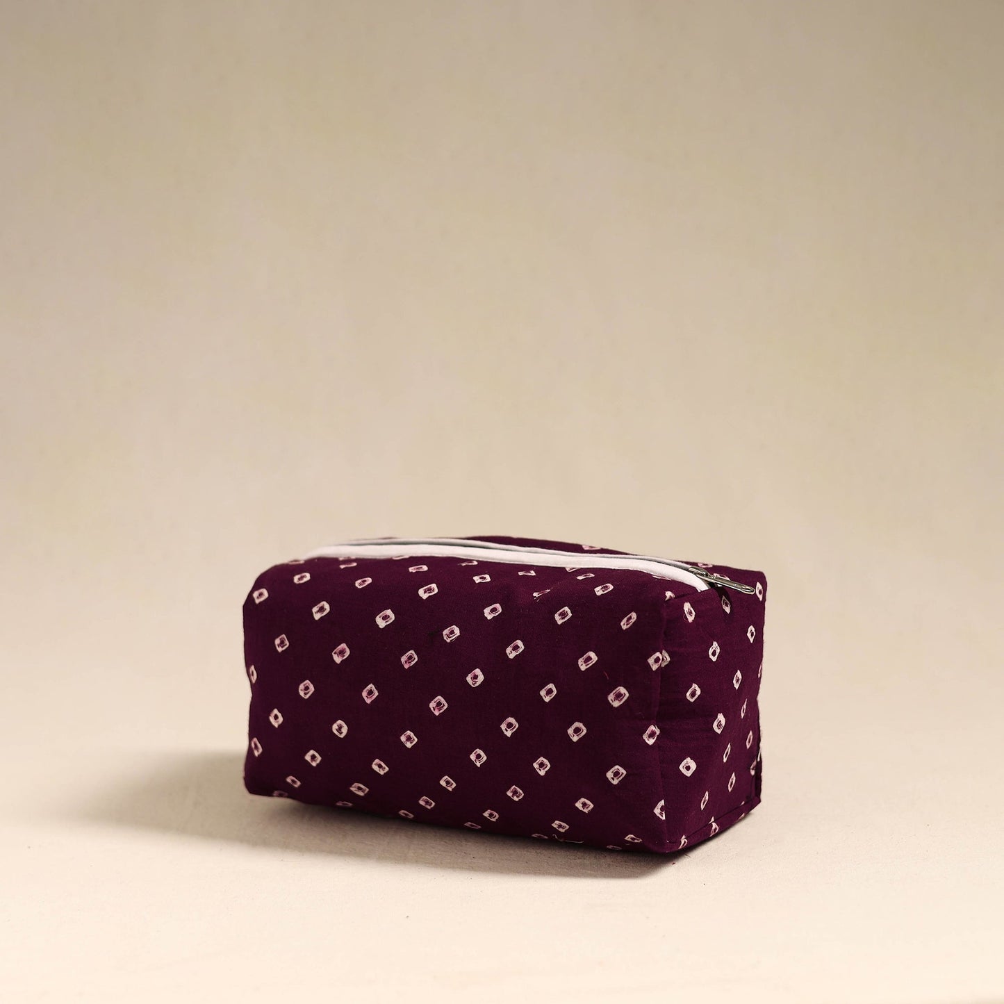 Purple Handmade Cotton Toiletry Bag
