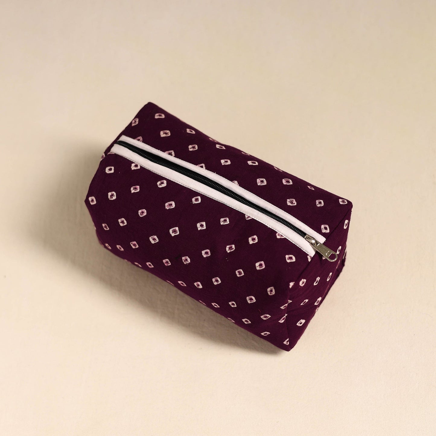 Purple Handmade Cotton Toiletry Bag