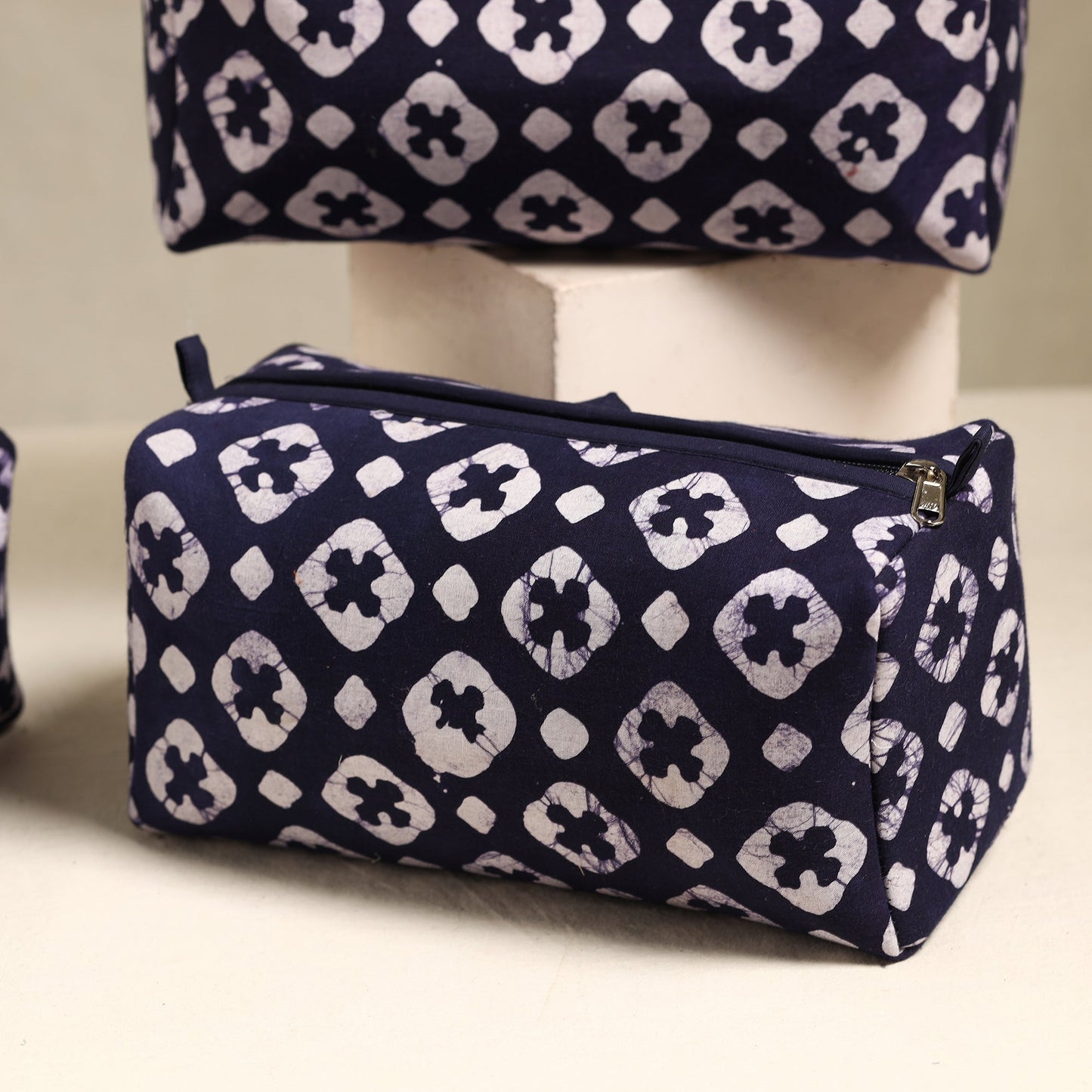 Purple Handmade Cotton Toiletry Bags (Set of 3) 124