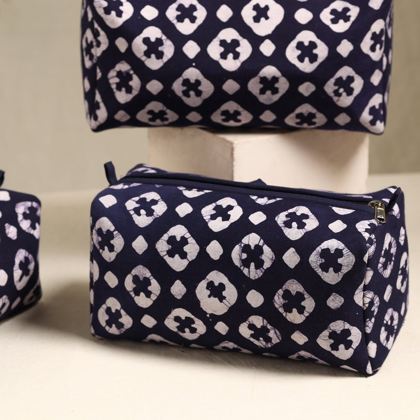 Purple Handmade Cotton Toiletry Bags (Set of 3) 124