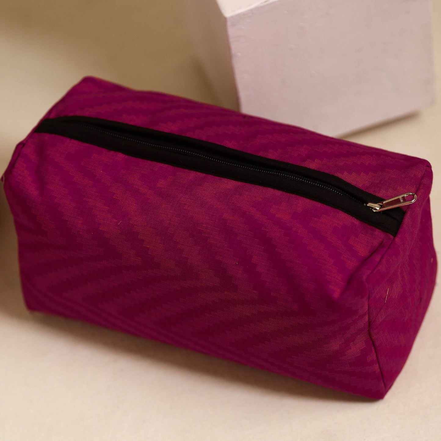 Purple Handmade Cotton Toiletry Bags (Set of 3)