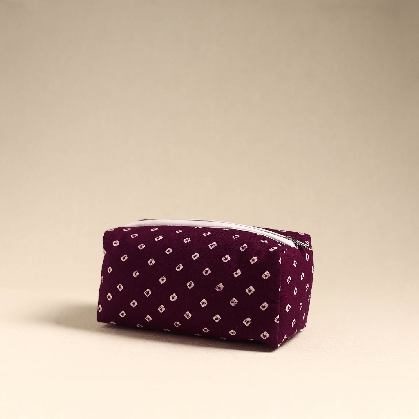 Purple Handmade Cotton Toiletry Pouch