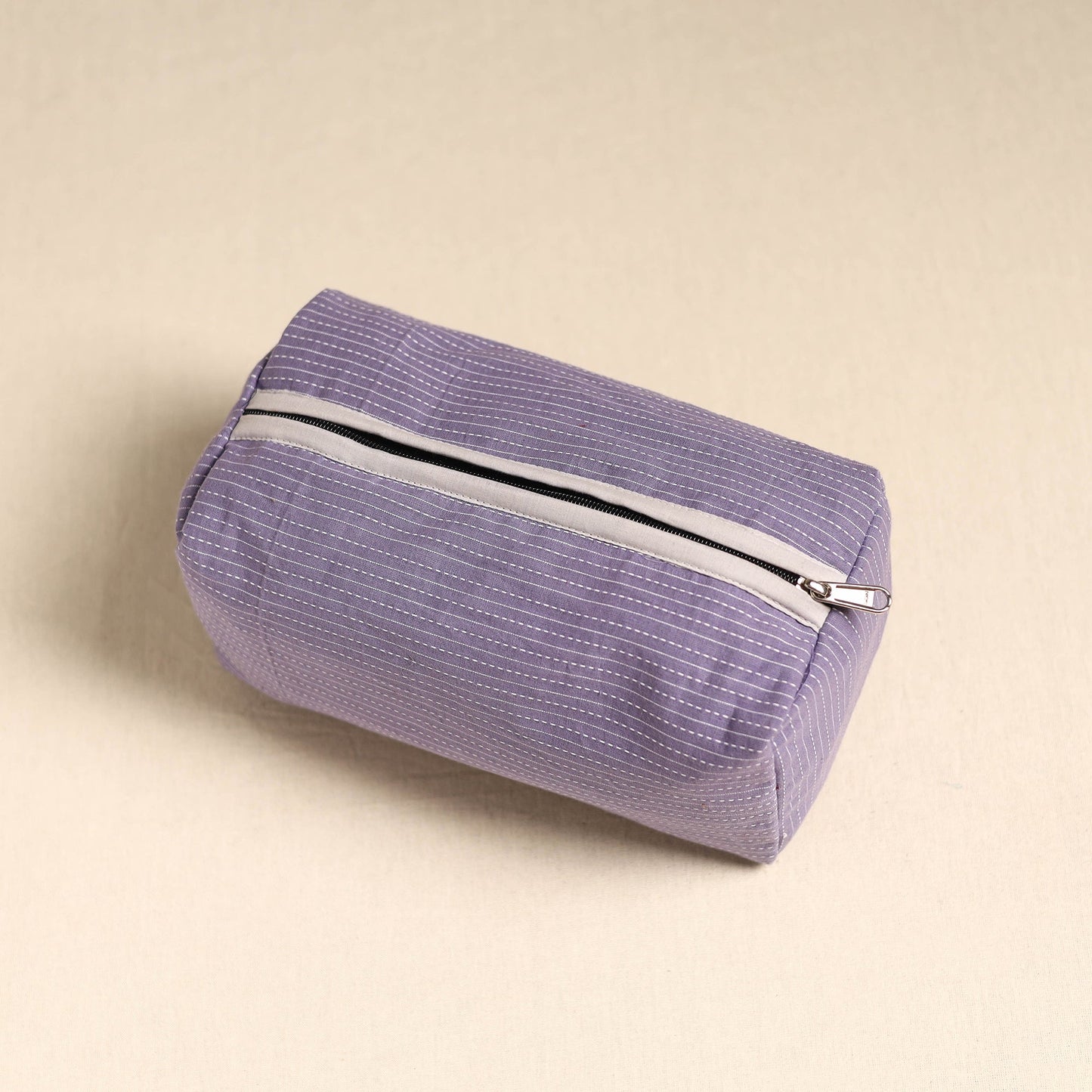 Purple Handmade Cotton Toiletry Pouch