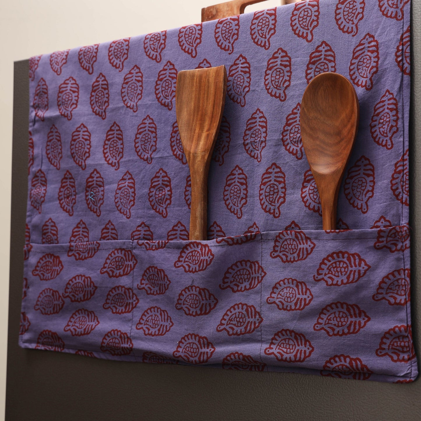 Handmade fridge top cover with multiple pockets 08