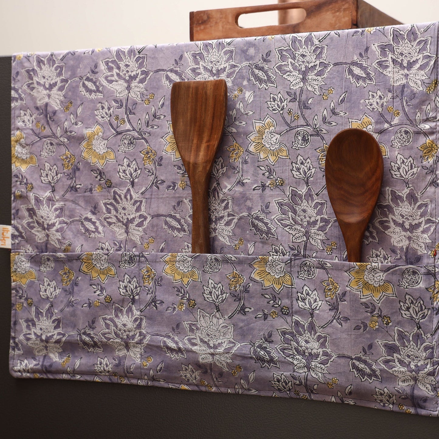 Handmade fridge top cover with multiple pockets 10