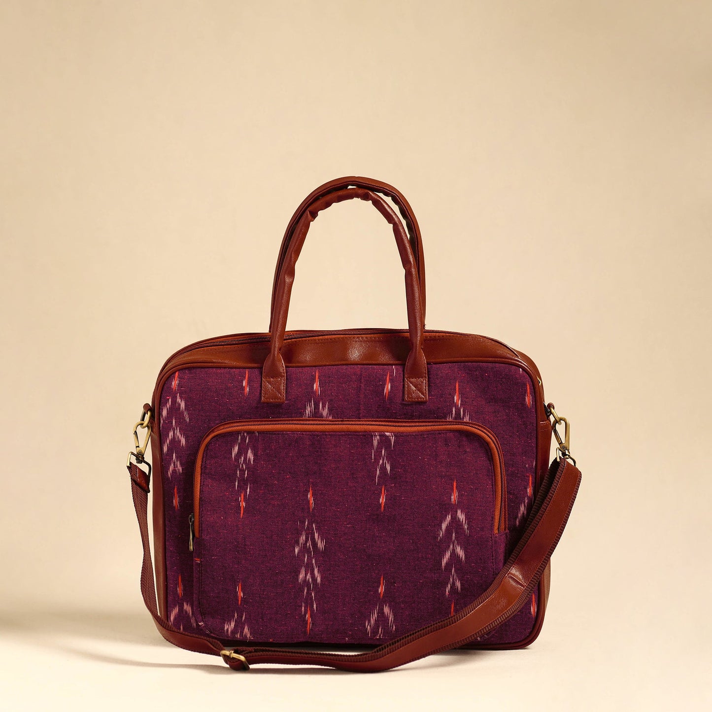 Purple Handmade Pochampally Ikat Laptop Bag
