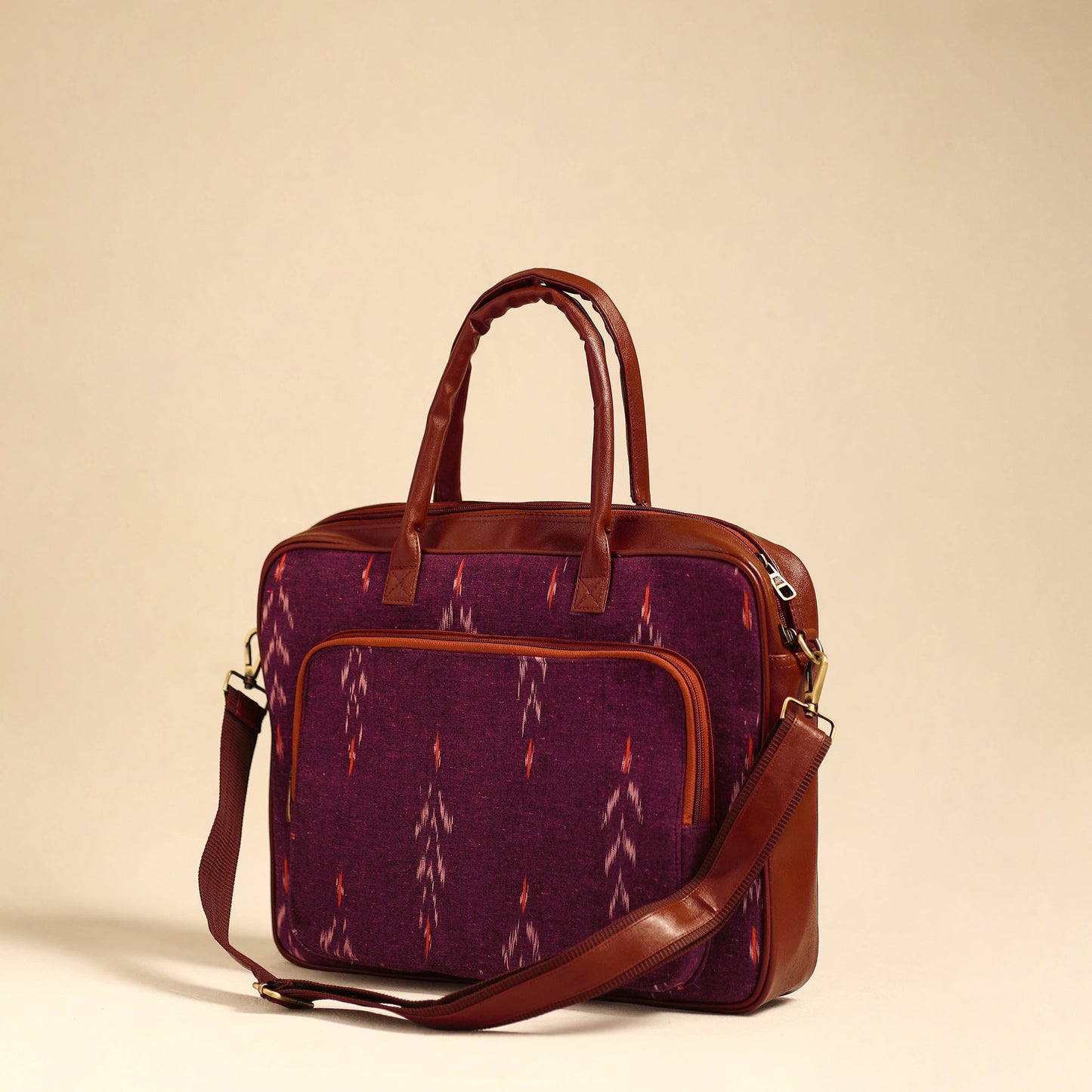 Purple Handmade Pochampally Ikat Laptop Bag