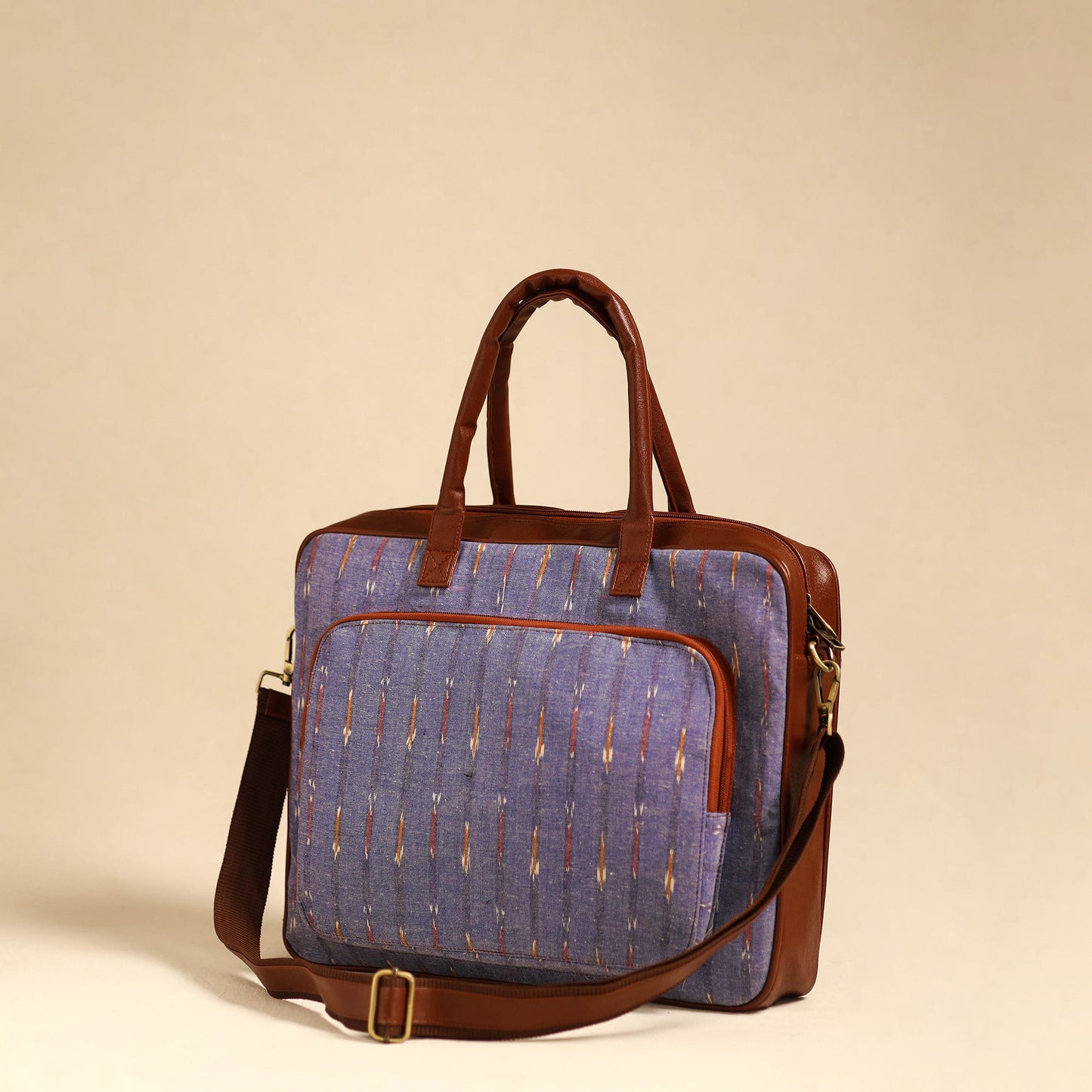 Purple Handmade Pochampally Ikat Laptop Bag