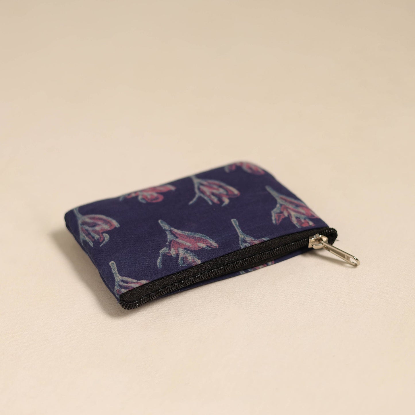 Purple Handmade Quilted Cotton Coin Pouch