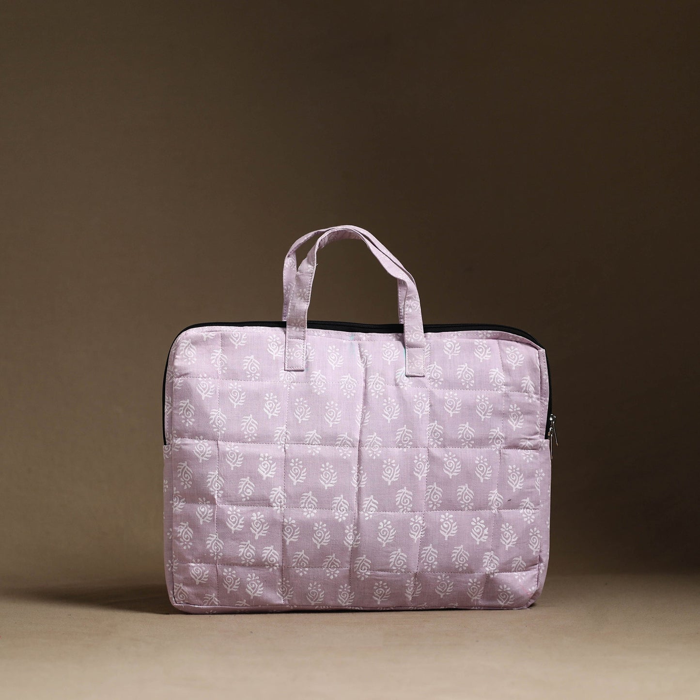 Purple Handmade Quilted Cotton Laptop Bag (13 x 16 in)