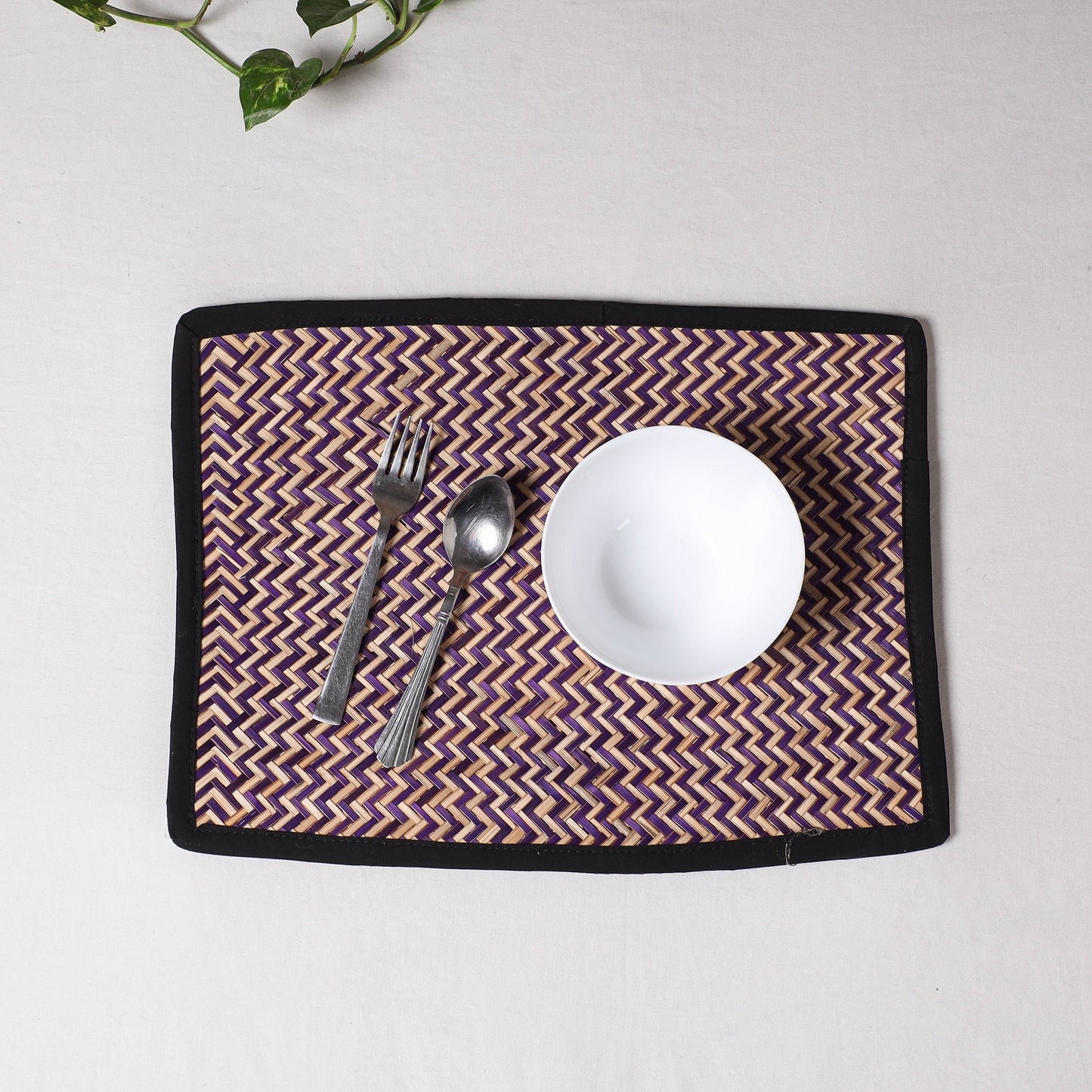 Purple Handmade Water Hyacinth Table Mat from Assam