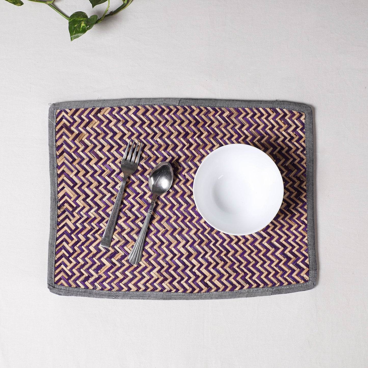 Purple Handmade Water Hyacinth Table Mat from Assam