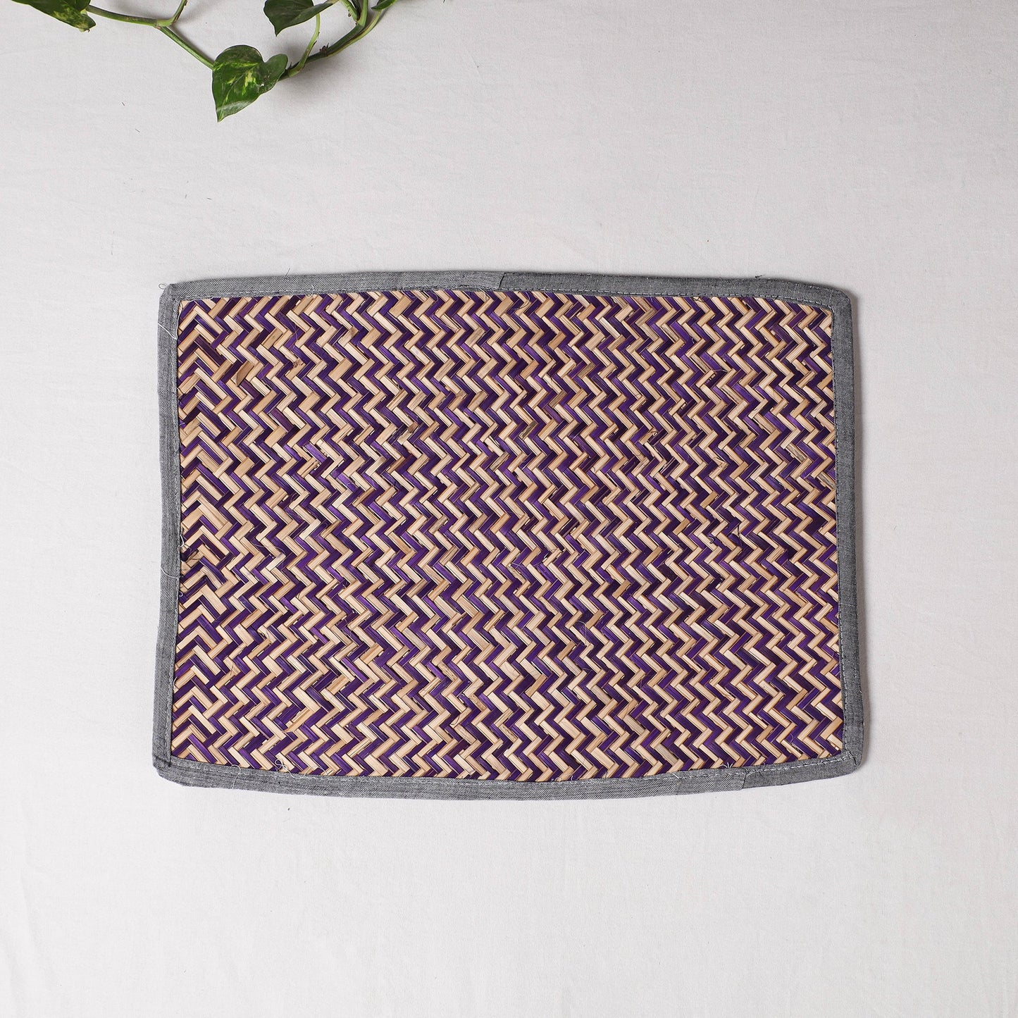 Purple Handmade Water Hyacinth Table Mat from Assam