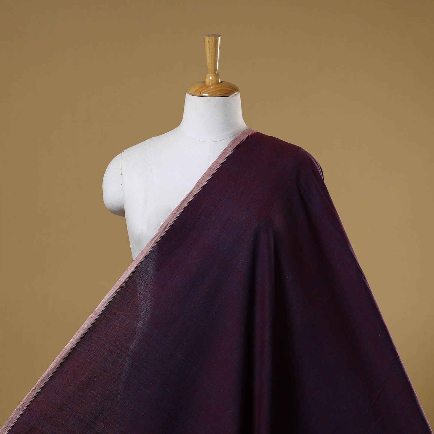 Purple - handspun handloom natural dyed cotton kora plain