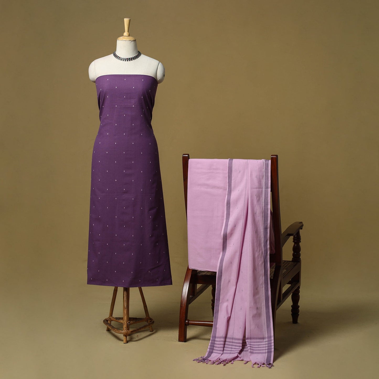 Jacquard cotton 3pc unstitched dress material 34