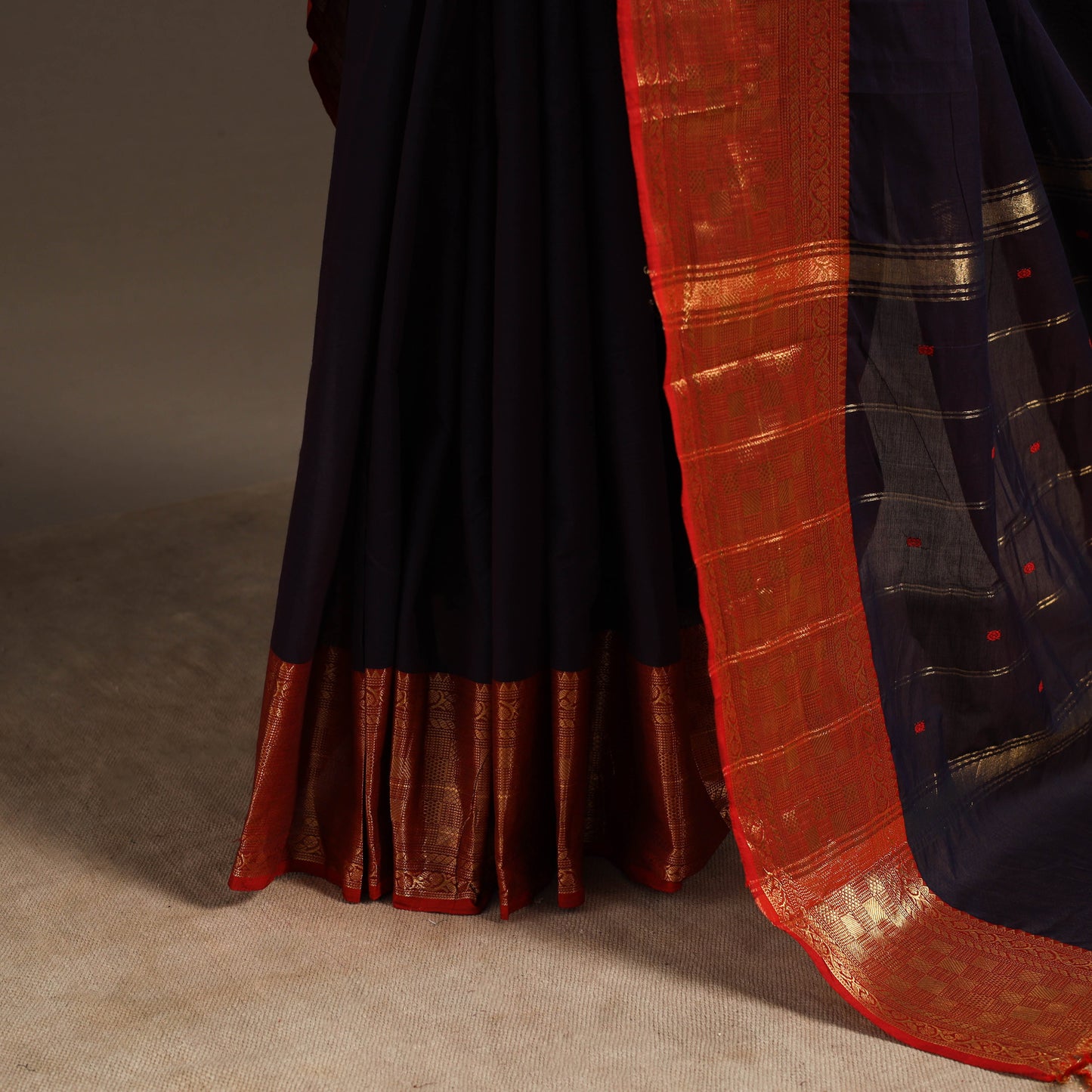 Purple - kandangi buti chettinad cotton saree with border