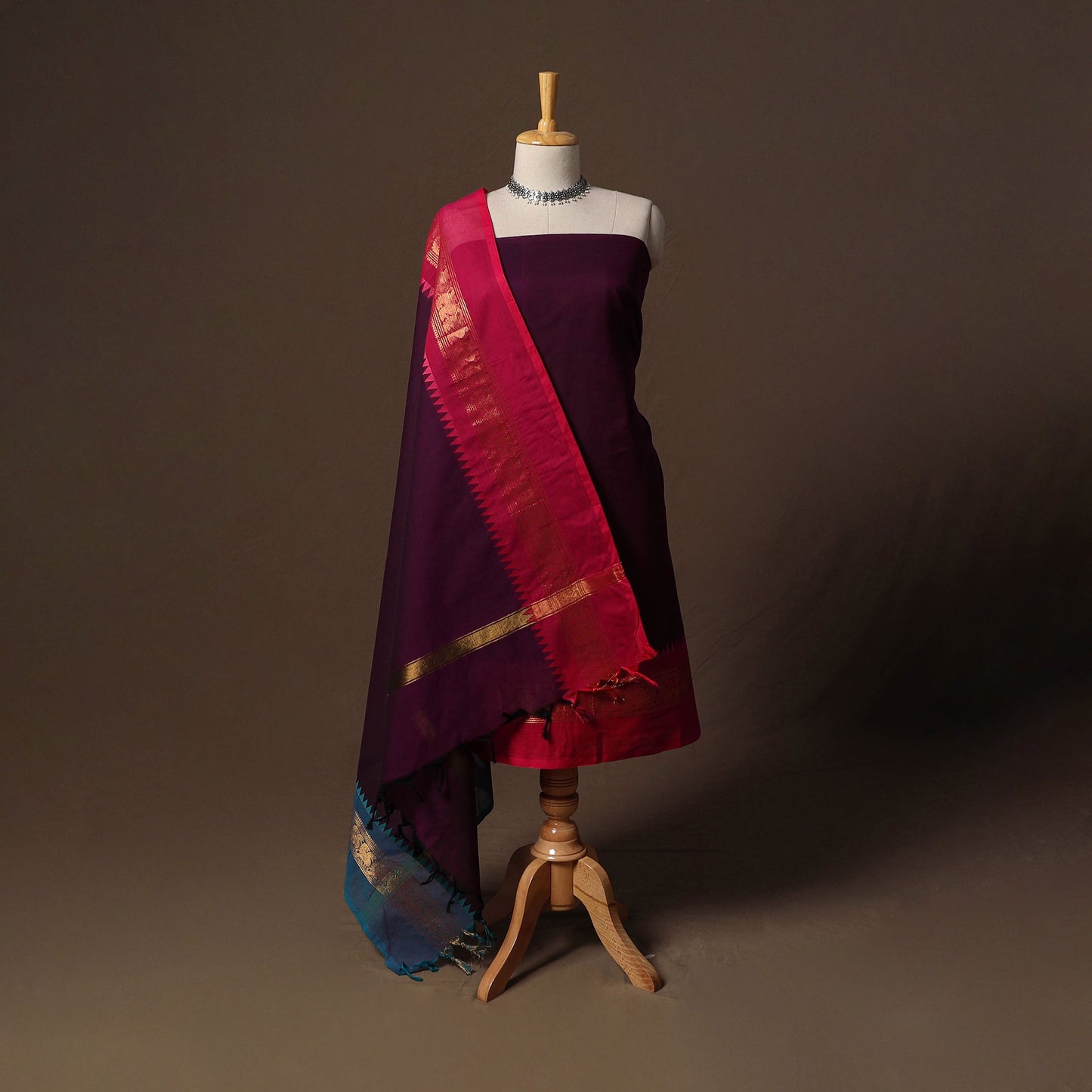 Kandangi chettinad cotton 2pc unstitched dress material 59