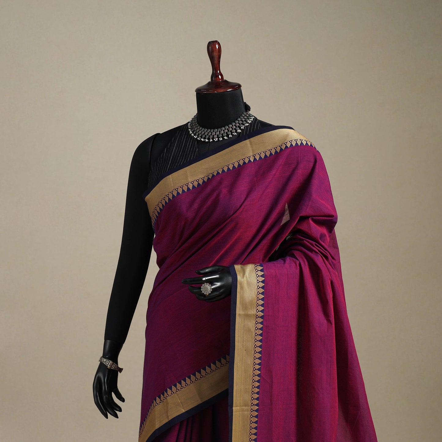 Purple - kandangi chettinad cotton saree with border 18