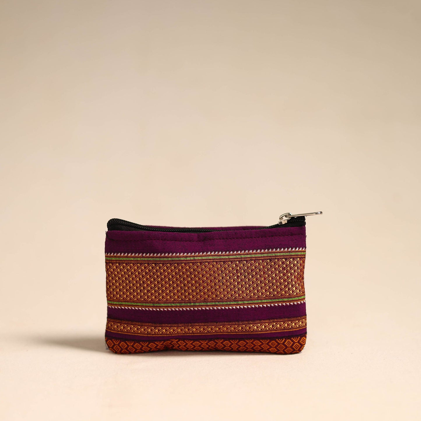 Purple Khun Fabric Quilted Coin Pouch