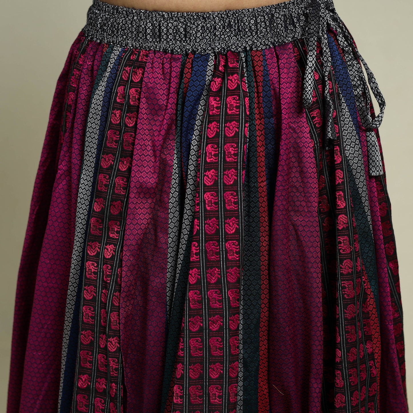 Purple Khun Patchwork 24 Kali Cotton Long Skirt