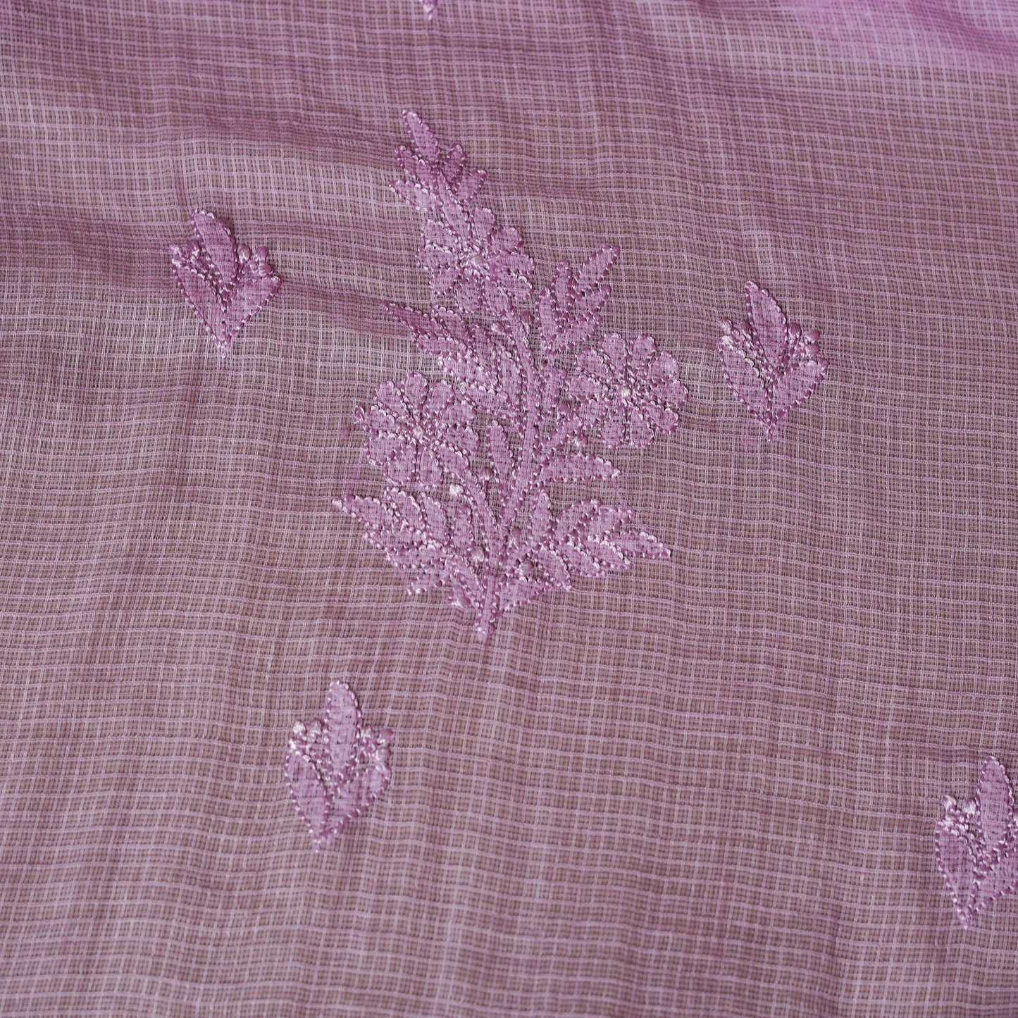 Kota doria chanderi semi stitched chikankari hand