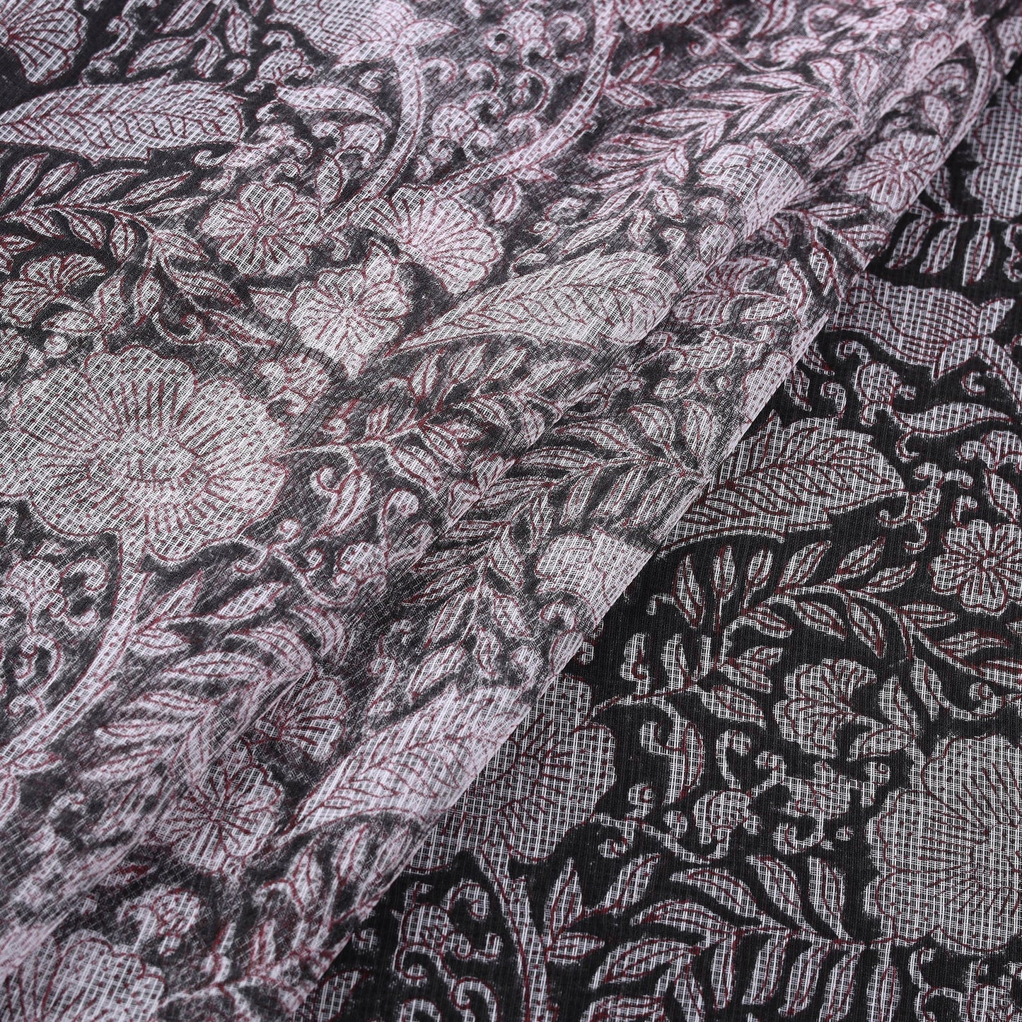 Kota doria cotton hand block sanganeri print fabric 08