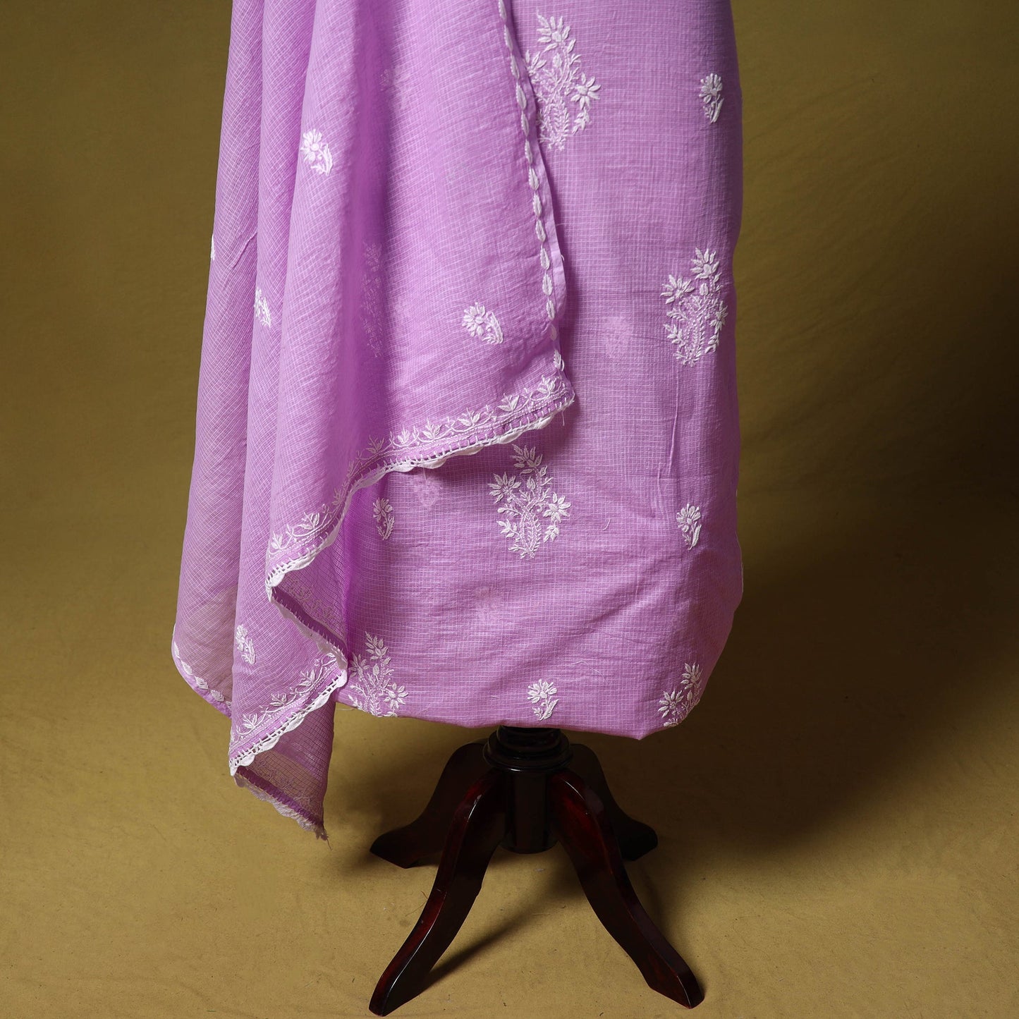 Purple - kota doria cotton lucknow chikankari 2pc