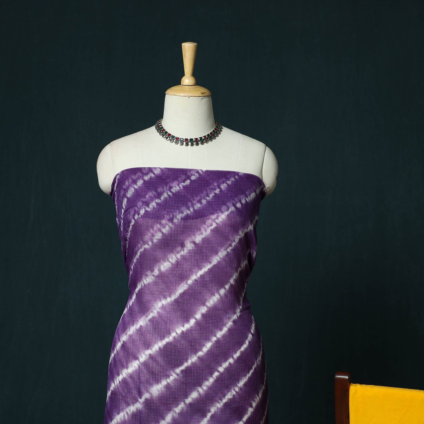 Kota doria cotton shibori tie-dye 3pc unstitched dress