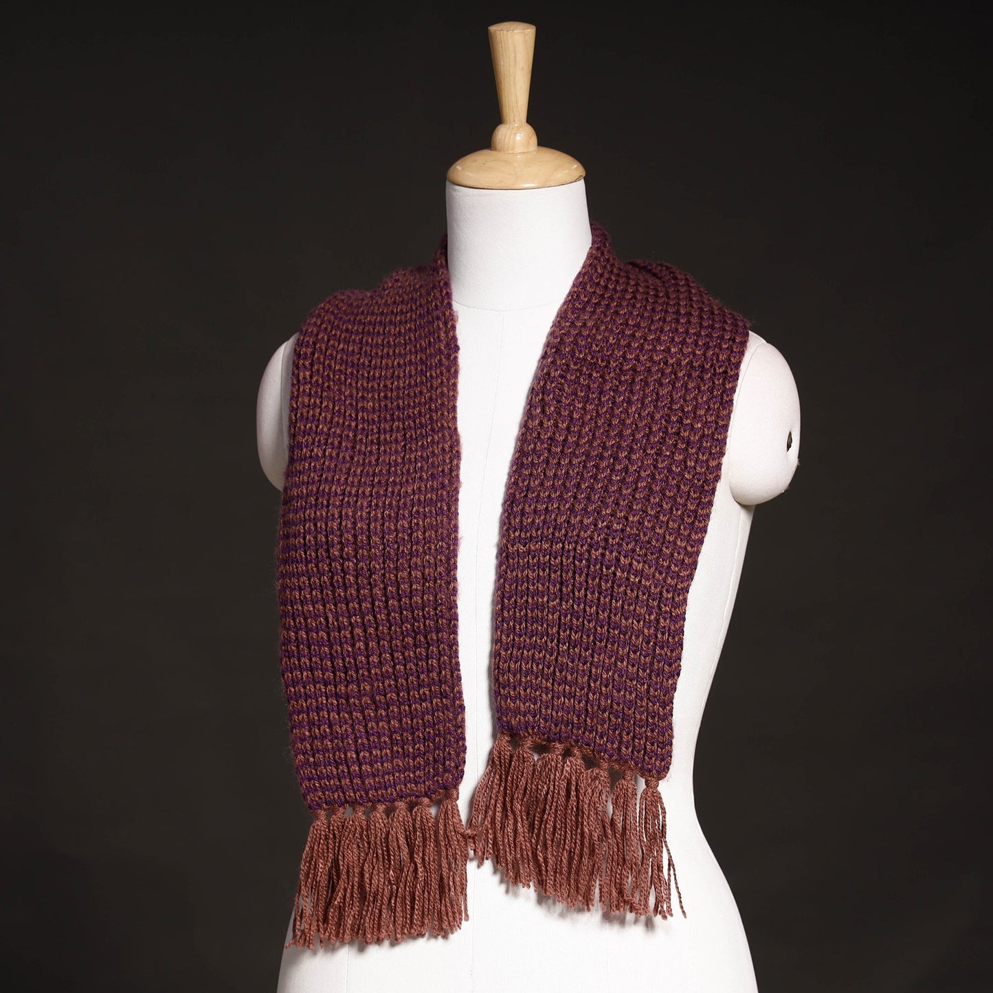 Kumaun Hand Knitted Woolen Muffler (66 in)