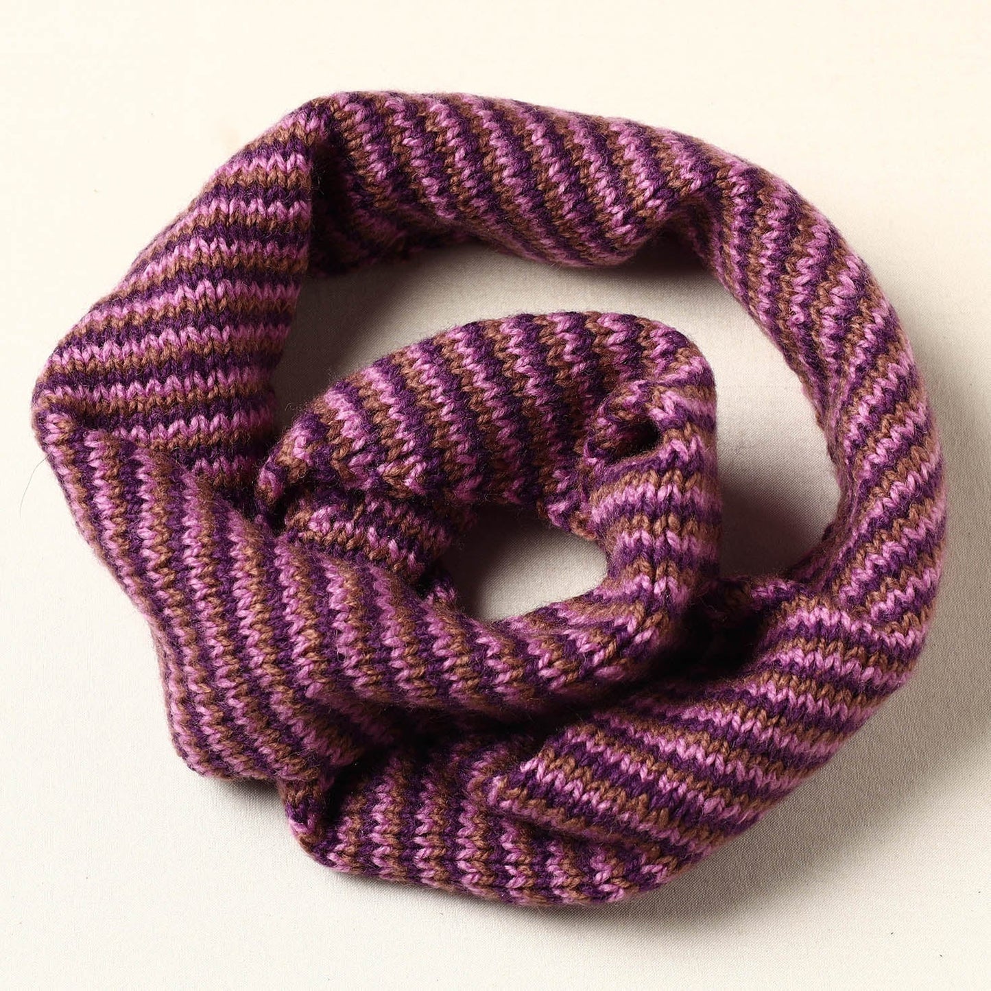 Purple Kumaun Hand Knitted Woolen Neck Warmer