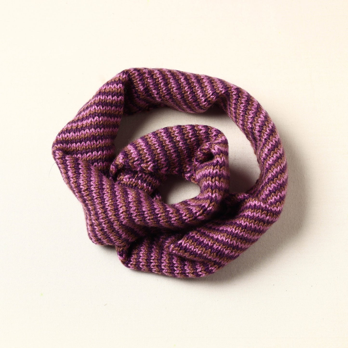 Purple Kumaun Hand Knitted Woolen Neck Warmer