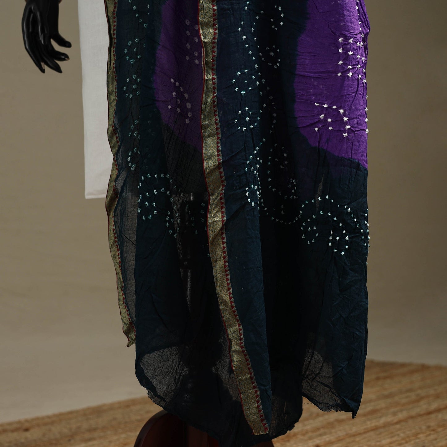 Kutch tie-dye cotton bandhani dupatta with border 40