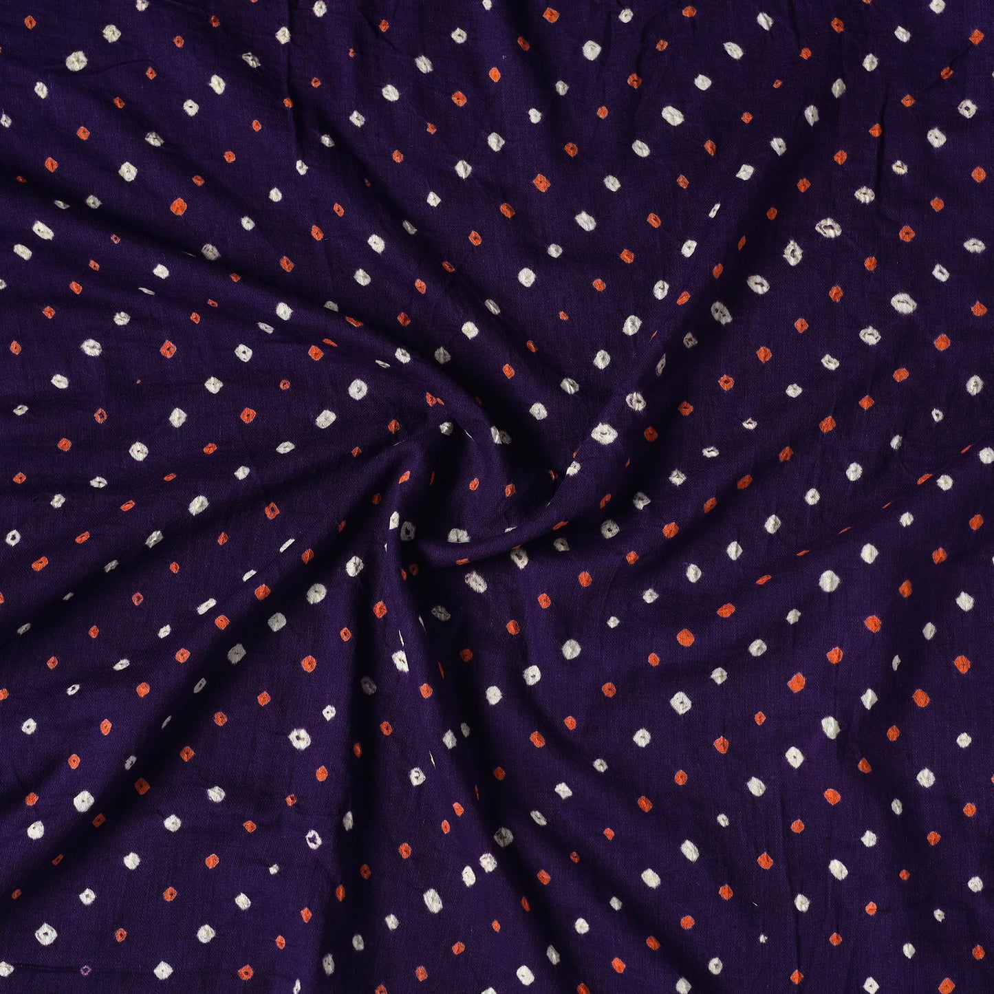 Purple Kutch Tie-Dye Cotton Bandhani Precut Fabric