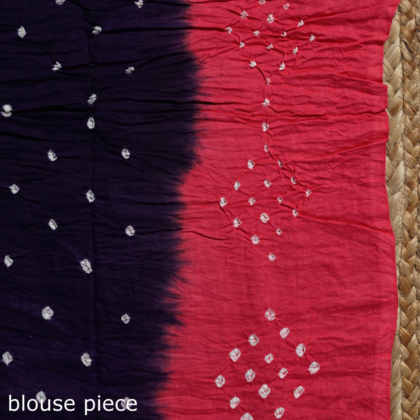 Purple - kutch tie-dye cotton bandhani saree with blouse 04