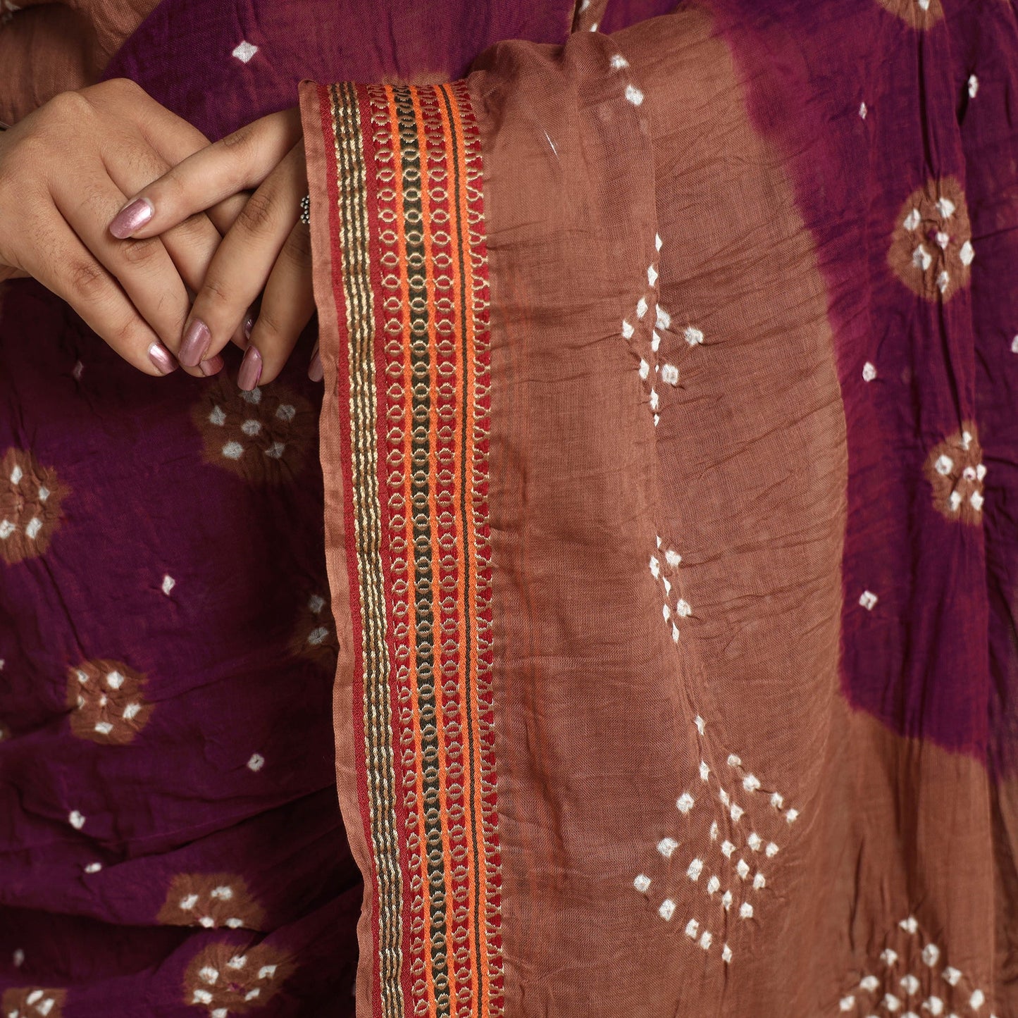 Purple Kutch Tie-Dye Bandhani Saree