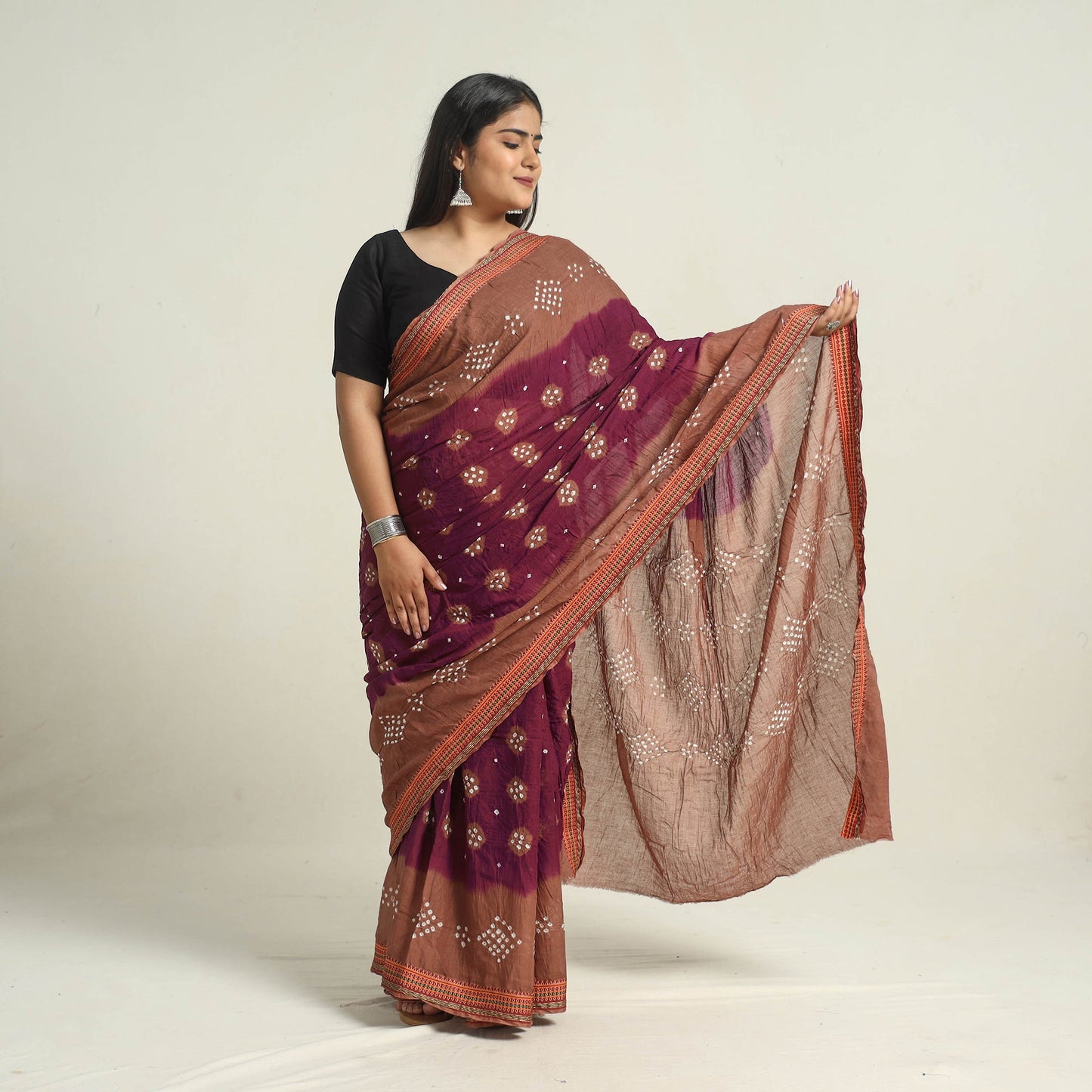 Purple Kutch Tie-Dye Bandhani Saree