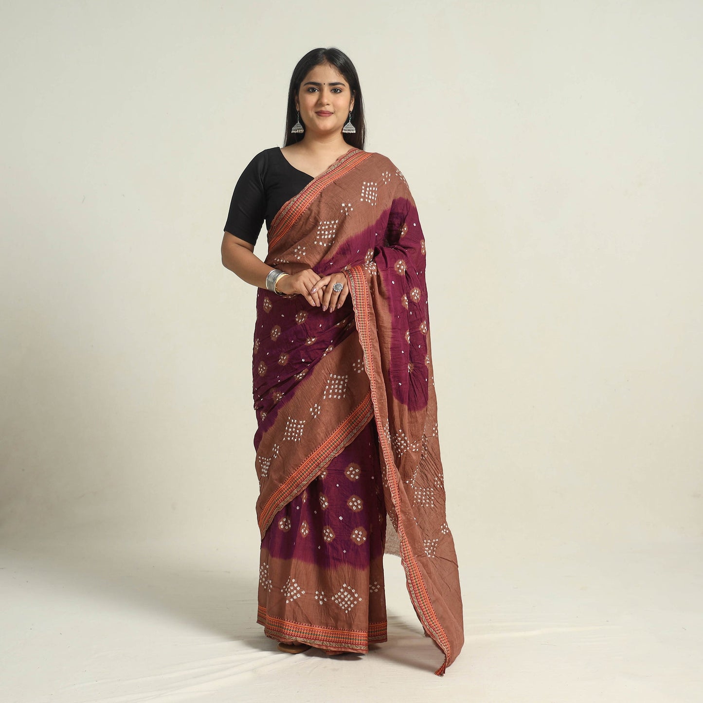 Purple Kutch Tie-Dye Bandhani Saree