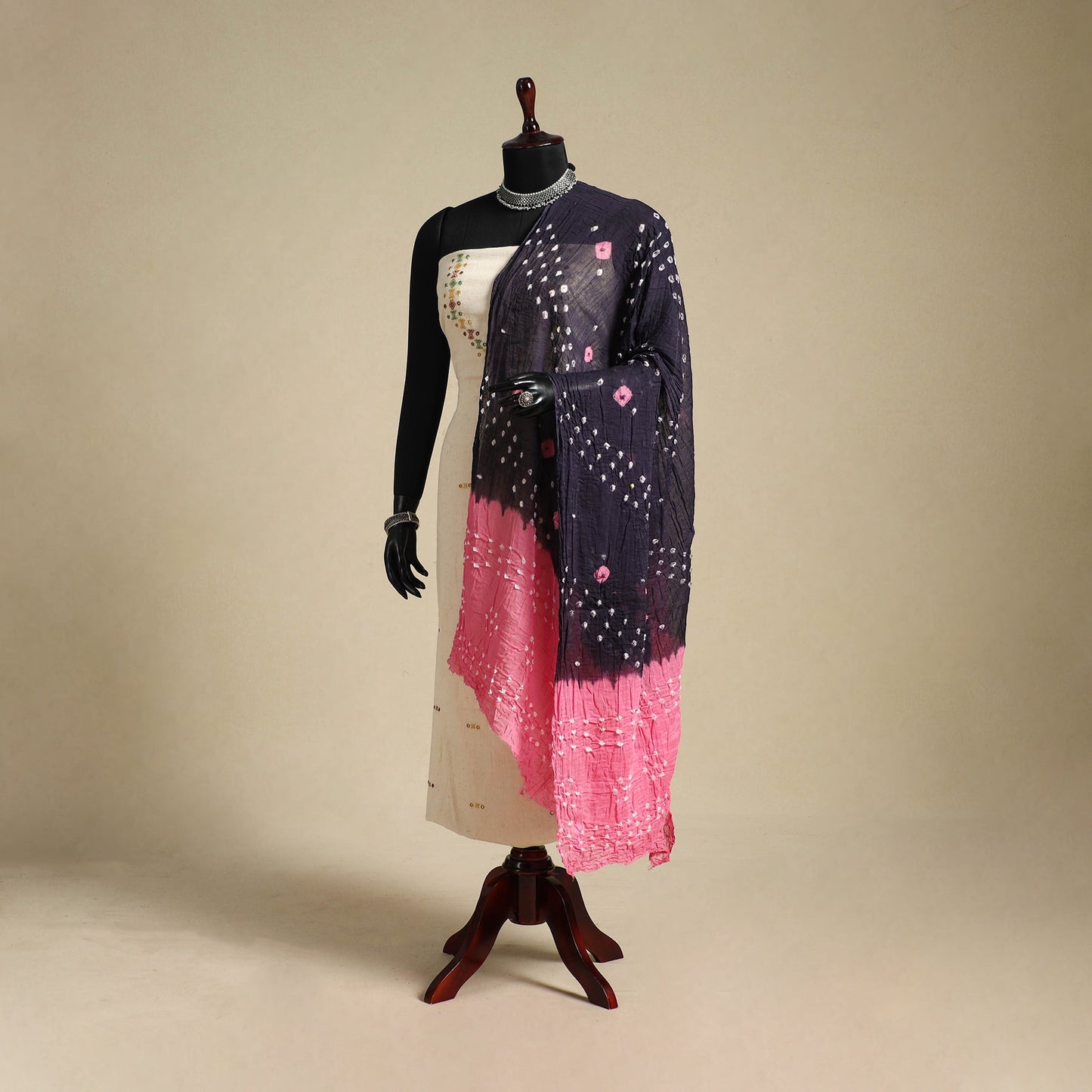 Purple - kutch tie-dye mul cotton bandhani dupatta 20