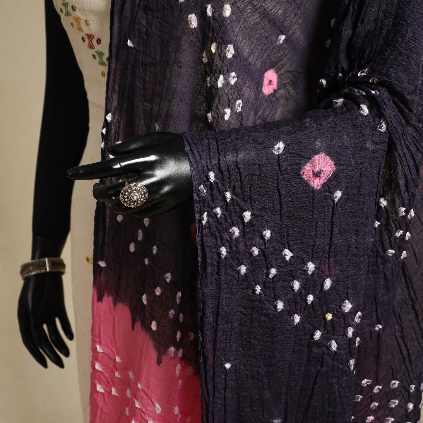 Purple - kutch tie-dye mul cotton bandhani dupatta 20