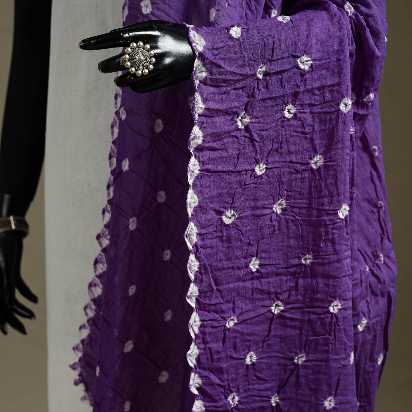 Kutch tie-dye mul cotton shibori bandhani dupatta 21