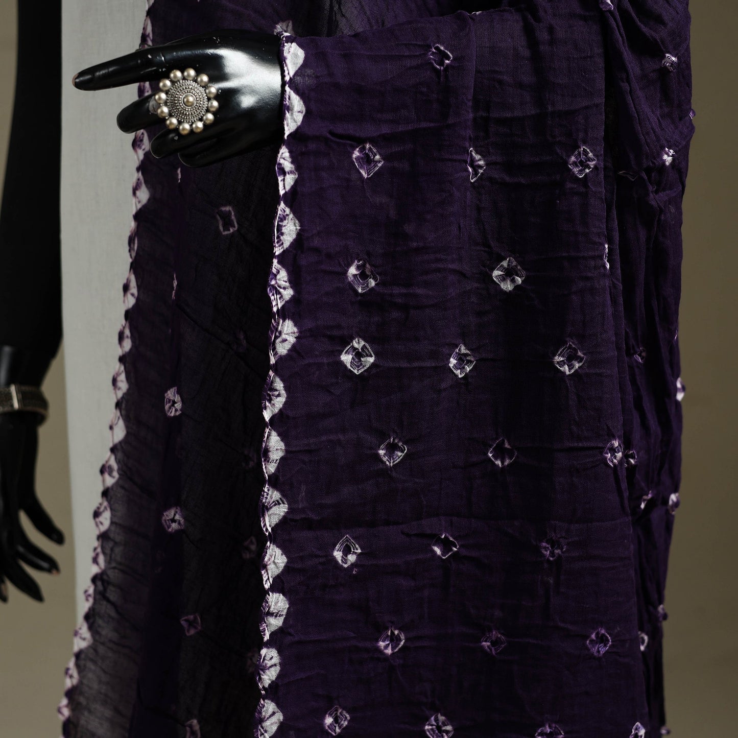 Kutch tie-dye mul cotton shibori bandhani dupatta 44