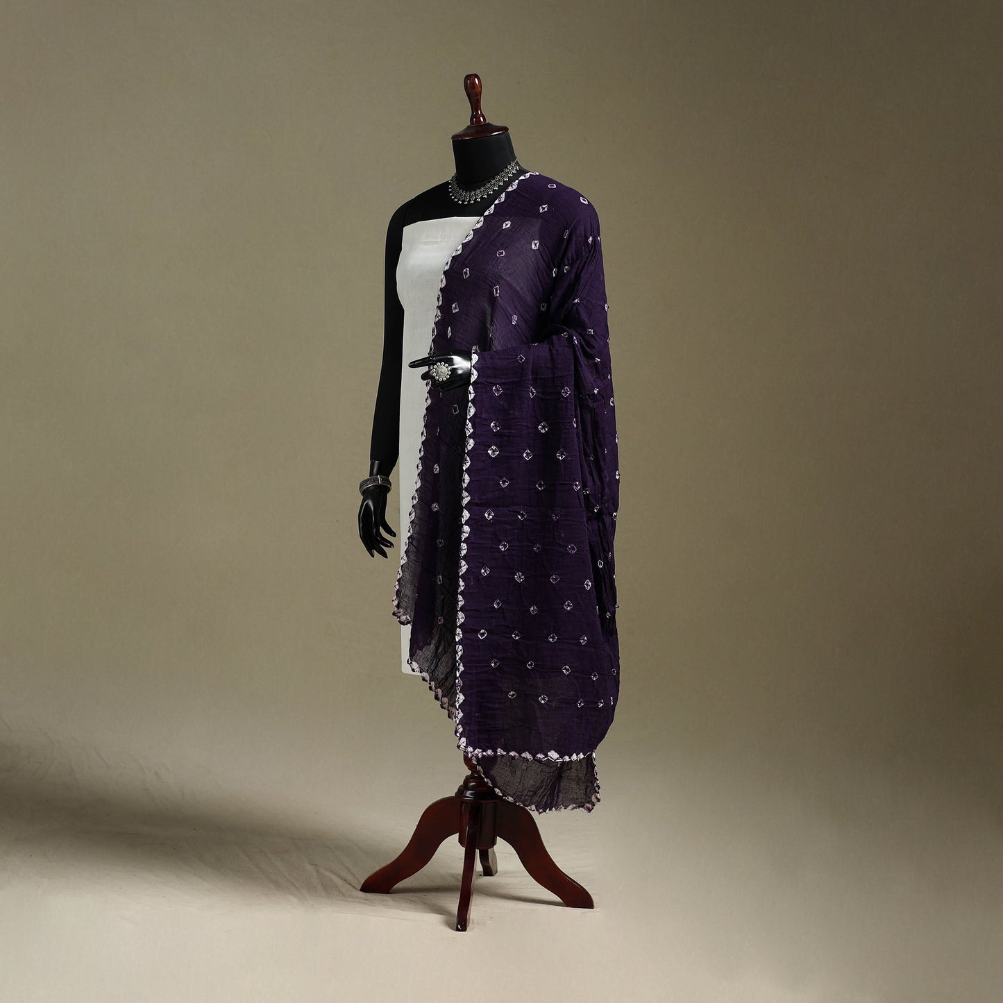 Kutch tie-dye mul cotton shibori bandhani dupatta 44