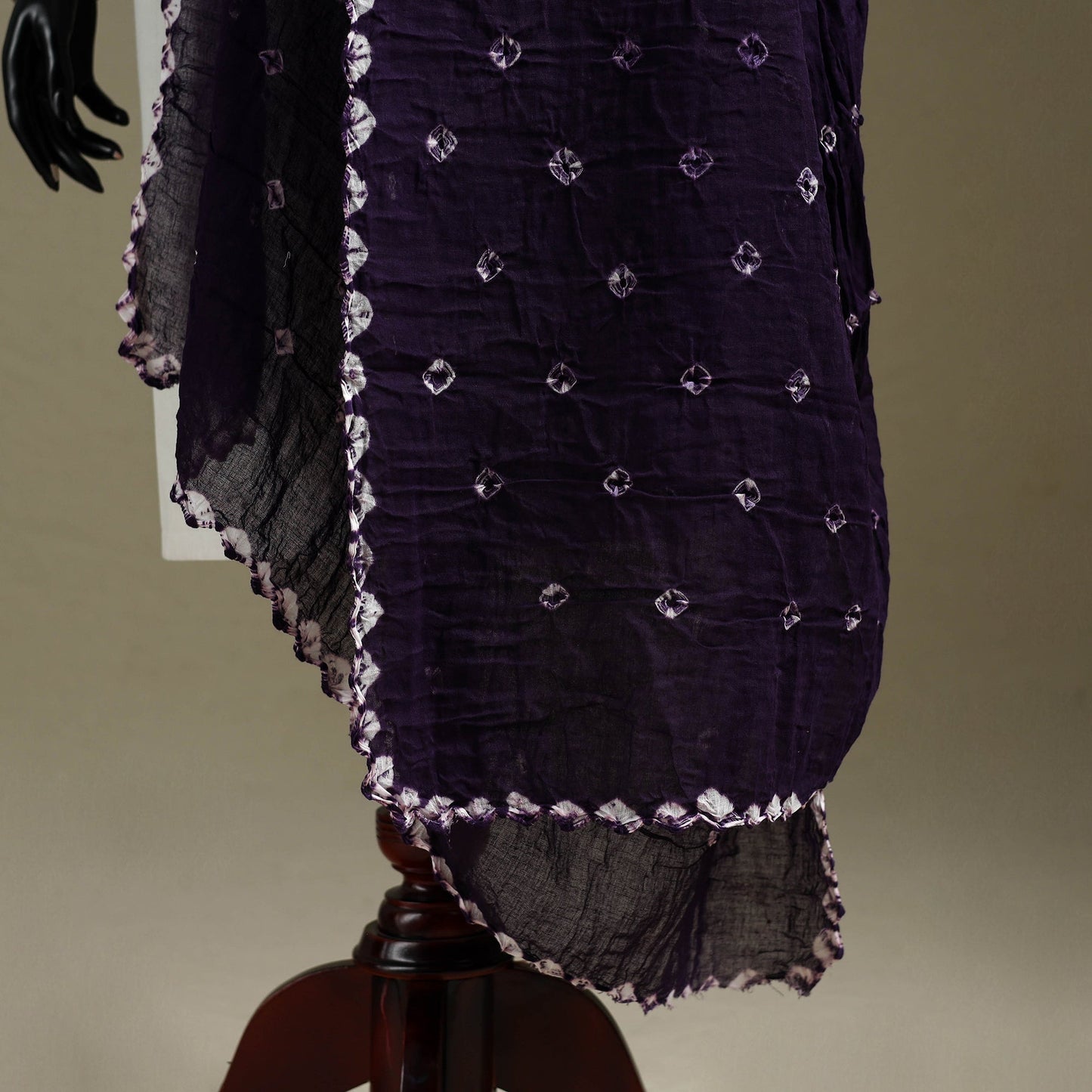 Kutch tie-dye mul cotton shibori bandhani dupatta 44