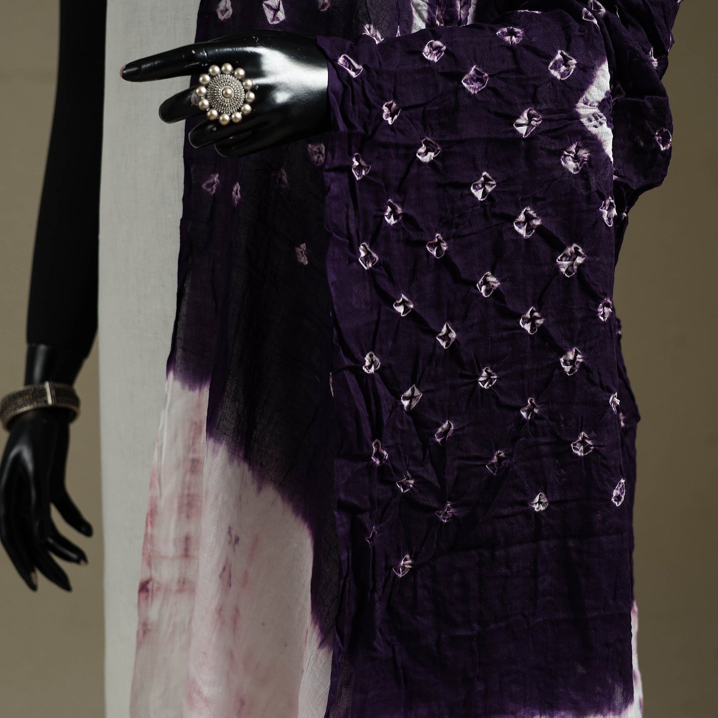 Kutch tie-dye mul cotton shibori bandhani dupatta 26