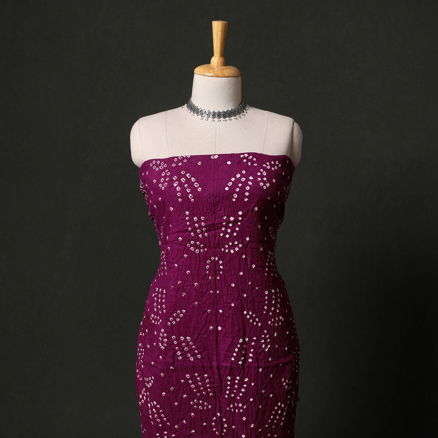 Kutch tie-dye satin cotton bandhani 3pc unstitched dress