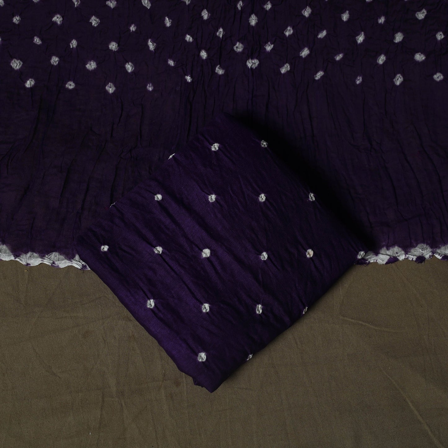 Kutch tie-dye satin cotton bandhani 3pc unstitched dress
