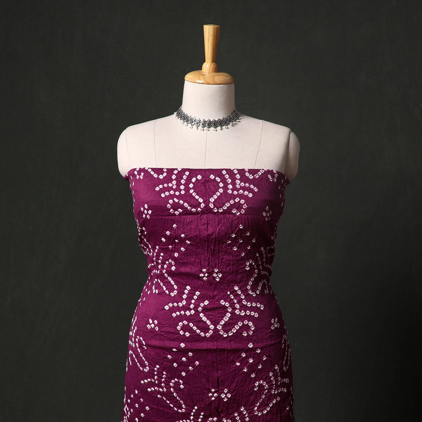Kutch tie-dye satin cotton bandhani 3pc unstitched dress