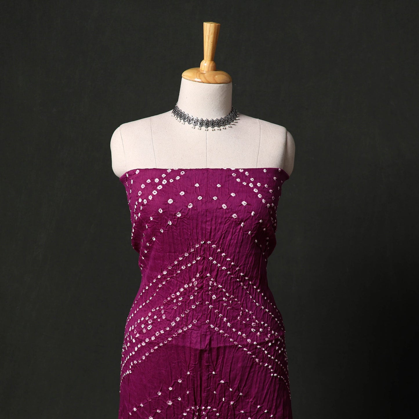 Kutch tie-dye satin cotton bandhani 3pc unstitched dress